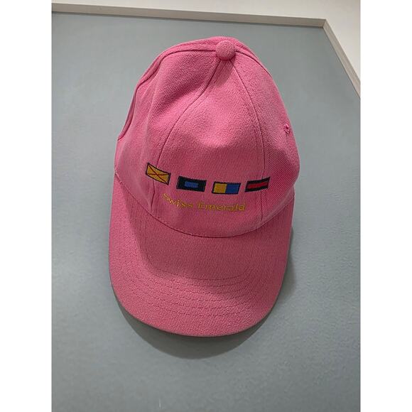Swiss Emerald Pink Hat Nautical Flag Cap Cotton Cruise Adjustable - Picture 1 of 7